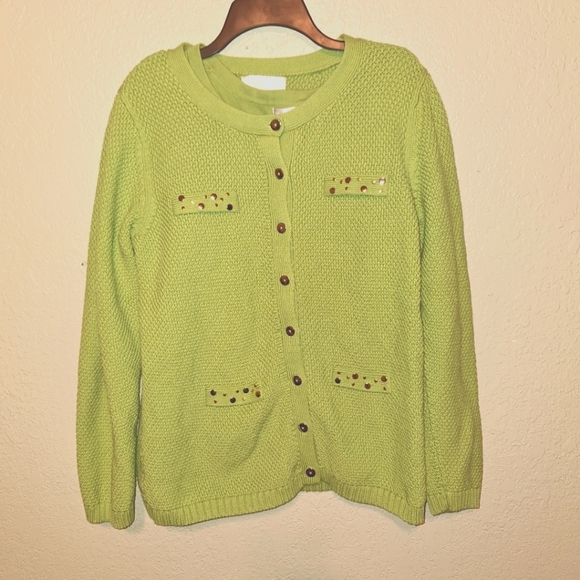 Susan Graver 2 Piece Cardigan Sweater W/tank Size Large - Picture 1 of 8